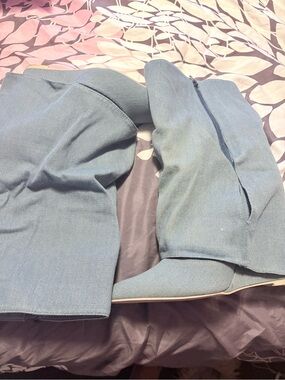 Women’s Blue Ankle Booties with Side Zip